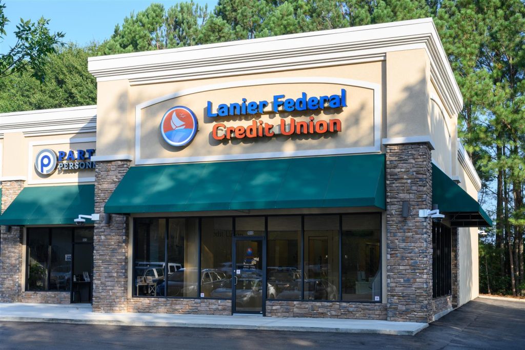 In-line branch placement for Lanier Federal Credit Union Exterior